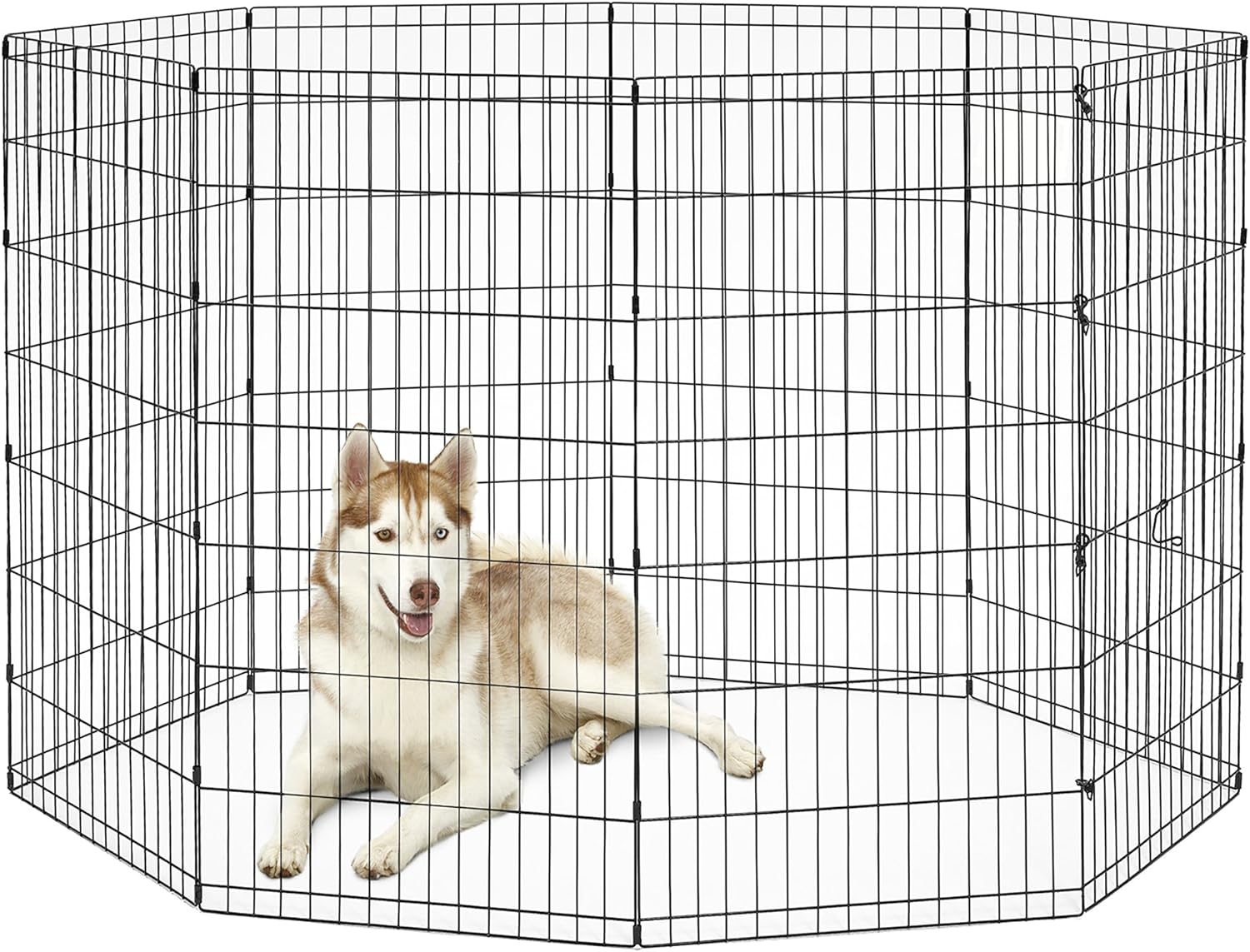 New World Pet Products 48' Foldable Black Metal Dog Exercise Pen No Door