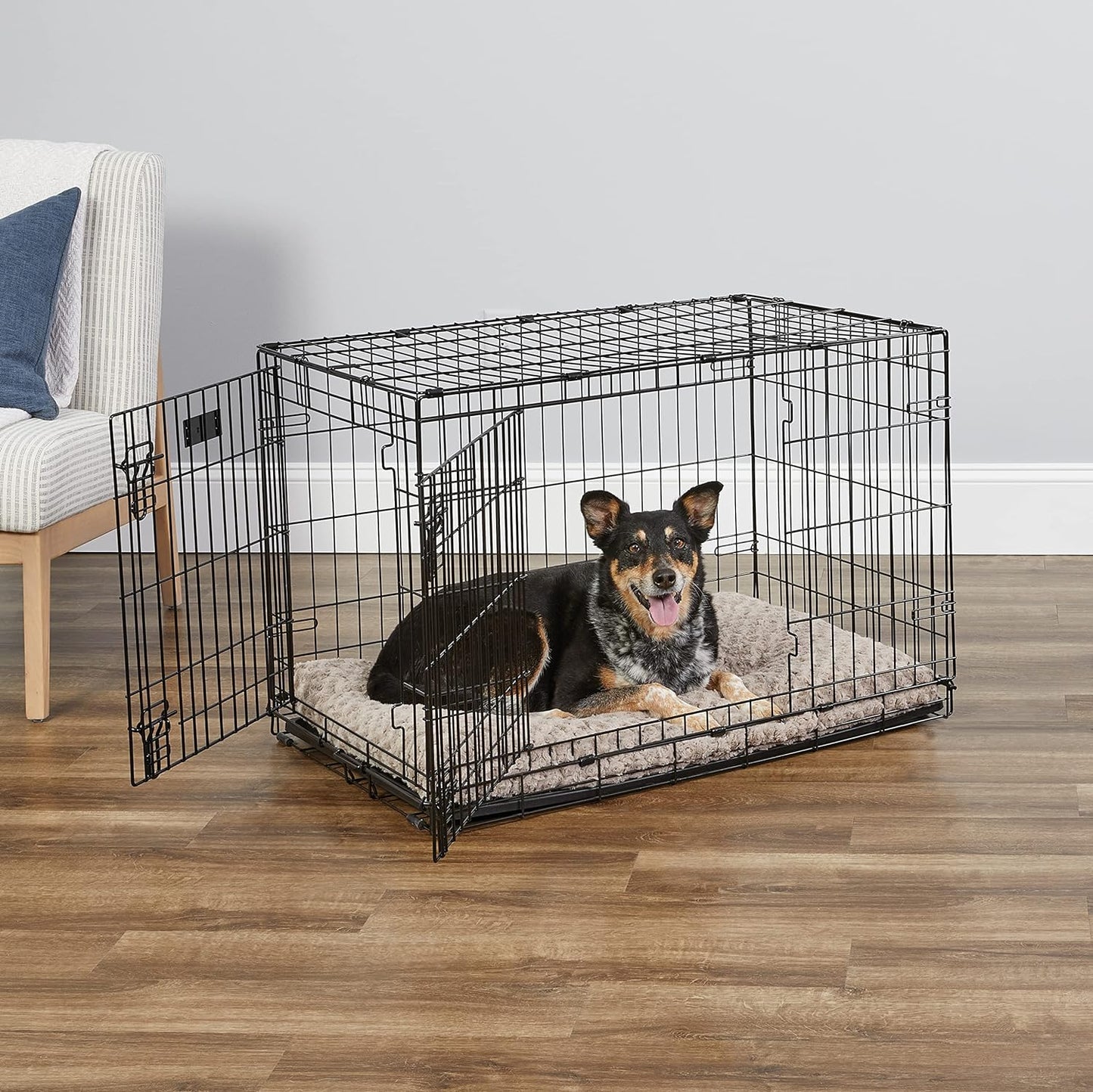 MidWest Homes for Pets Newly Enhanced Double Door iCrate Dog Crate, Includes Leak-Proof Pan, Floor Protecting Feet, Divider Panel & New Patented Features