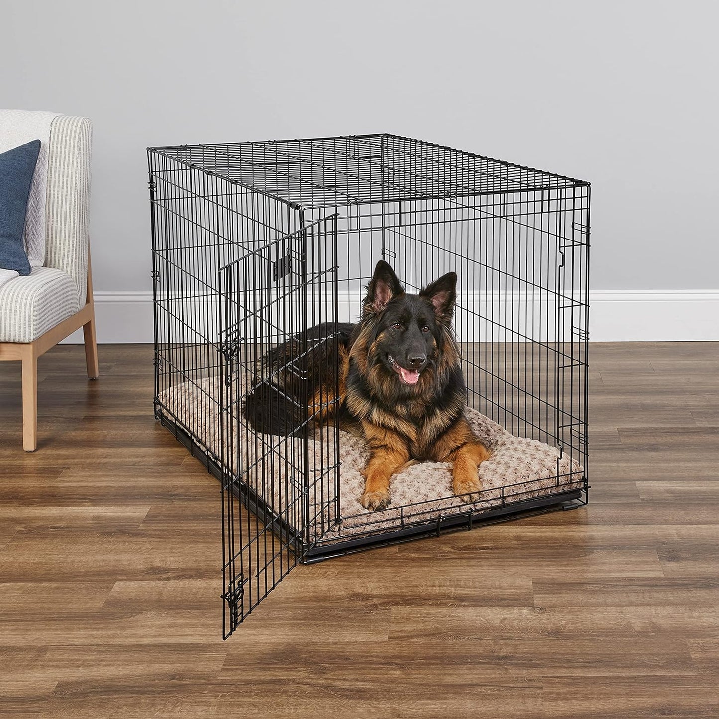 MidWest Homes for Pets Newly Enhanced Single Door iCrate Dog Crate, Includes Leak-Proof Pan, Floor Protecting Feet, Divider Panel & New Patented Features