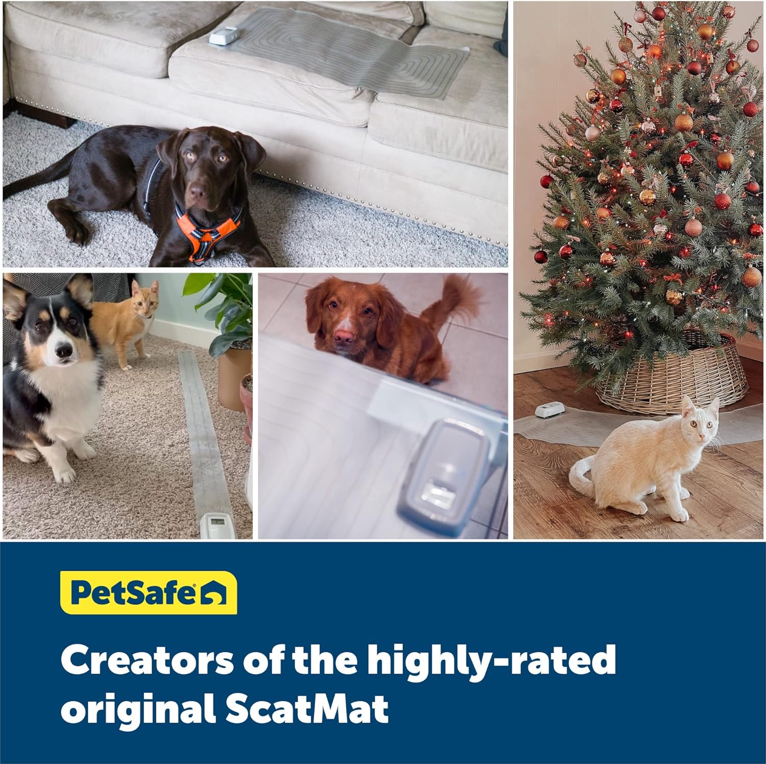 PetSafe ScatMat Indoor Training Mat, 7 Correction Modes, Protect Your Furniture, Training Tool for Dogs and Cats, Large Size Mat (48 in X 20 in) - Pet Proof Your Home - Battery-Operated Mat