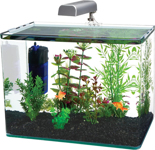 PENN-PLAX Water-World Radius Desktop Nano Aquarium Kit \u2013 Come with LED Light, Internal Filter, and Mat \u2013 Perfect for Shrimp and Small Fish \u2013 5 Gallon Tank