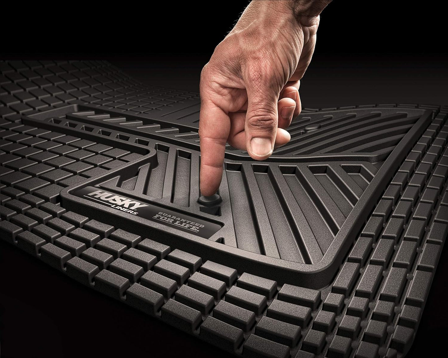 Husky Liners | Uni-fit / Universal Automotive Floor Mats | Fits Cars, Trucks, Vans, SUV's | Black | 51502 | All Weather Protection | EASY TRIM TO FIT
