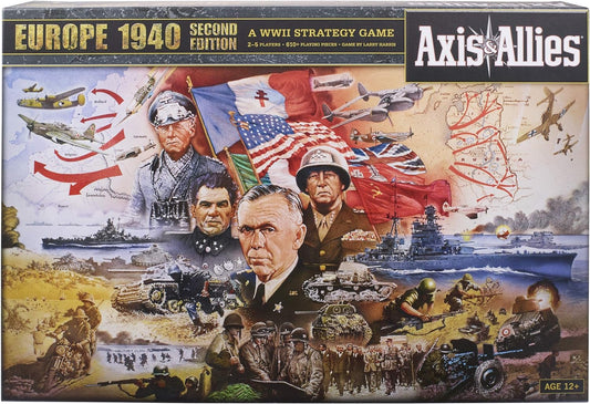 Avalon Hill Axis & Allies Europe 1940 Second Edition WWII Strategy Board Game, with Extra Large Gameboard, Ages 12 and Up, 2-6 Players