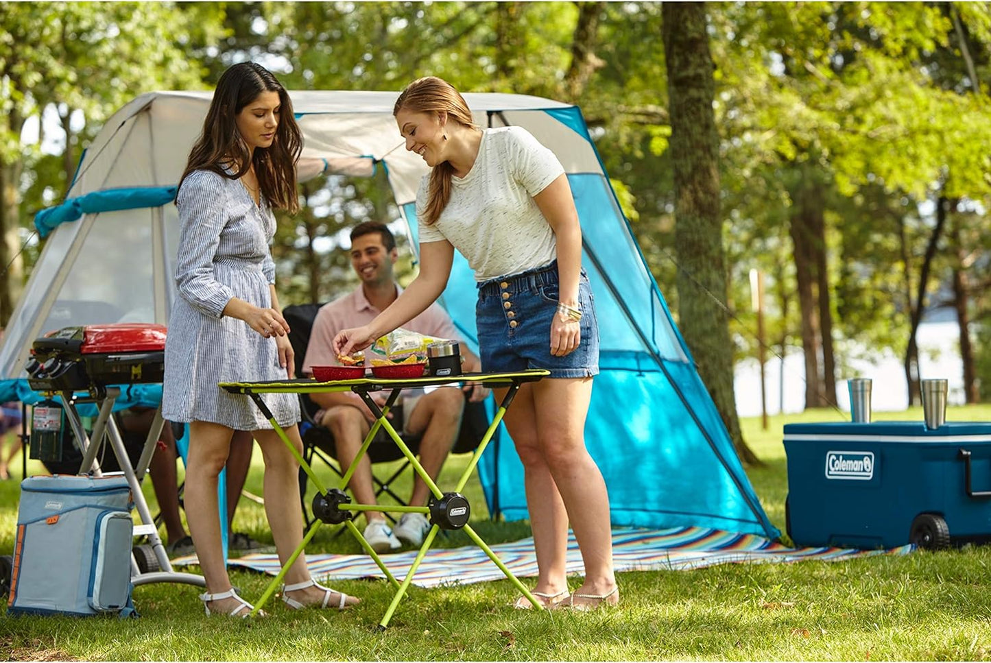 Coleman Mantis Space-Saving Outdoor Camp Furniture, Chair\/Cot\/Table More Storage Space Than Normal, Great for Camping, Tailgating, Backyard, & More, Carry Bag Included