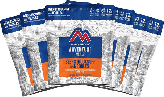 Mountain House Beef Stroganoff with Noodles | Freeze Dried Backpacking & Camping Food | 6-Pack