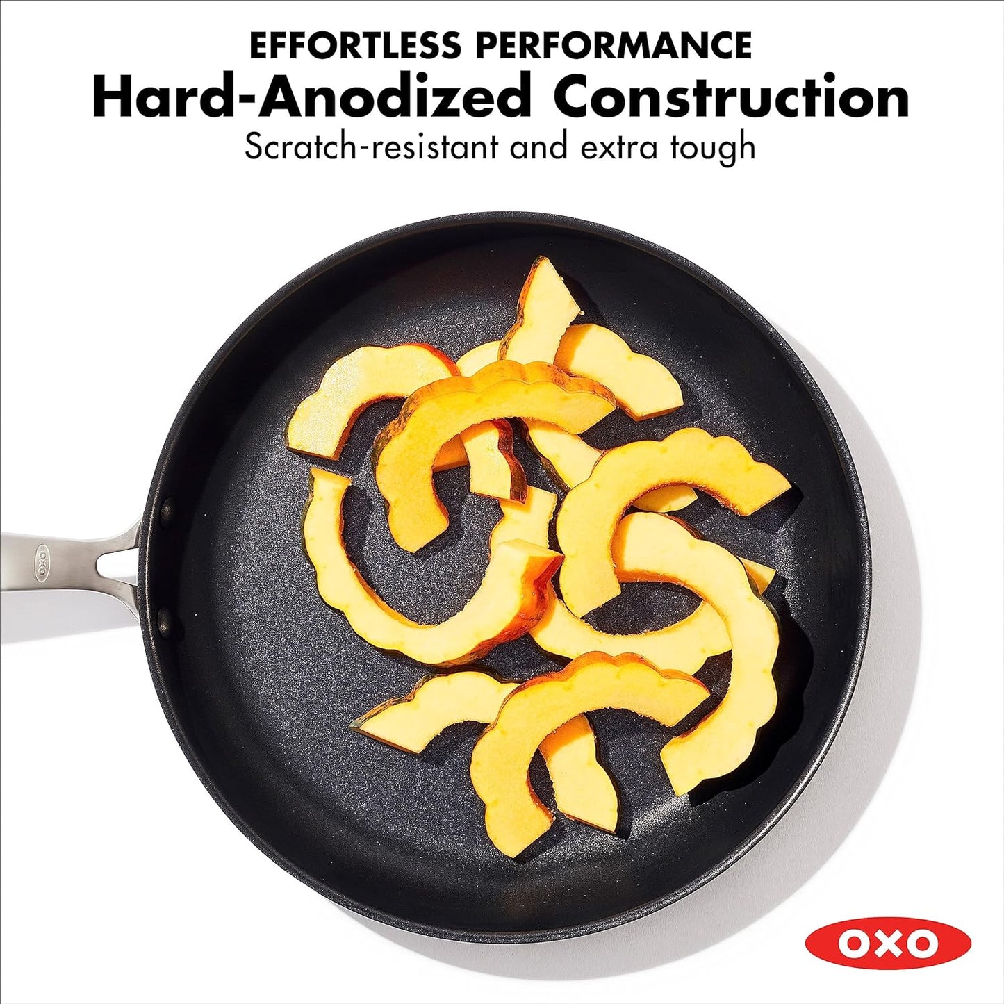 OXO Good Grips Pro 12" Frying Pan Skillet, 3-Layered German Engineered Nonstick Coating, Dishwasher Safe, Oven Safe, Stainless Steel Handle, Black