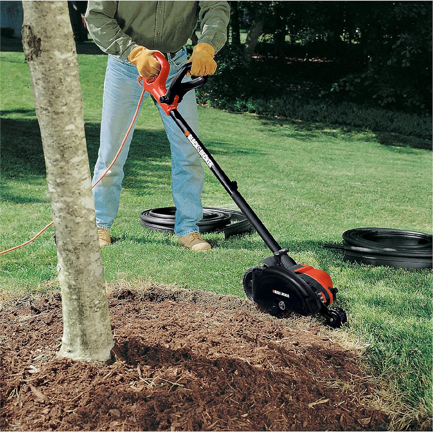 BLACK+DECKER 2-in-1 String Trimmer / Edger and Trencher, 12 -Amp (LE760FF),Orange